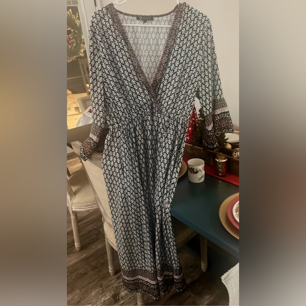 Elegant Black and White Patterned Dress